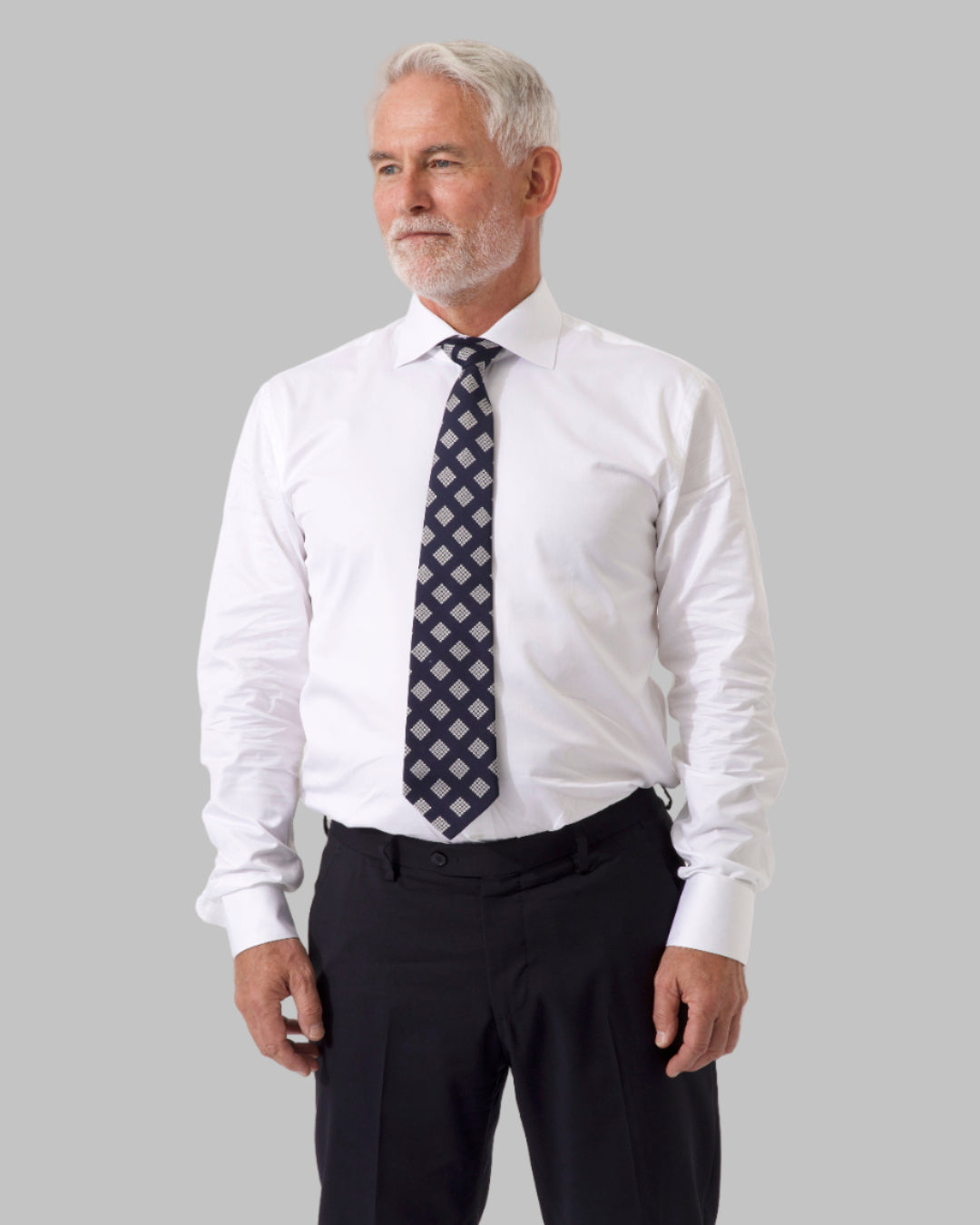 Diplomat Vit Twillskjorta - Slim fit - Hydrofobisk