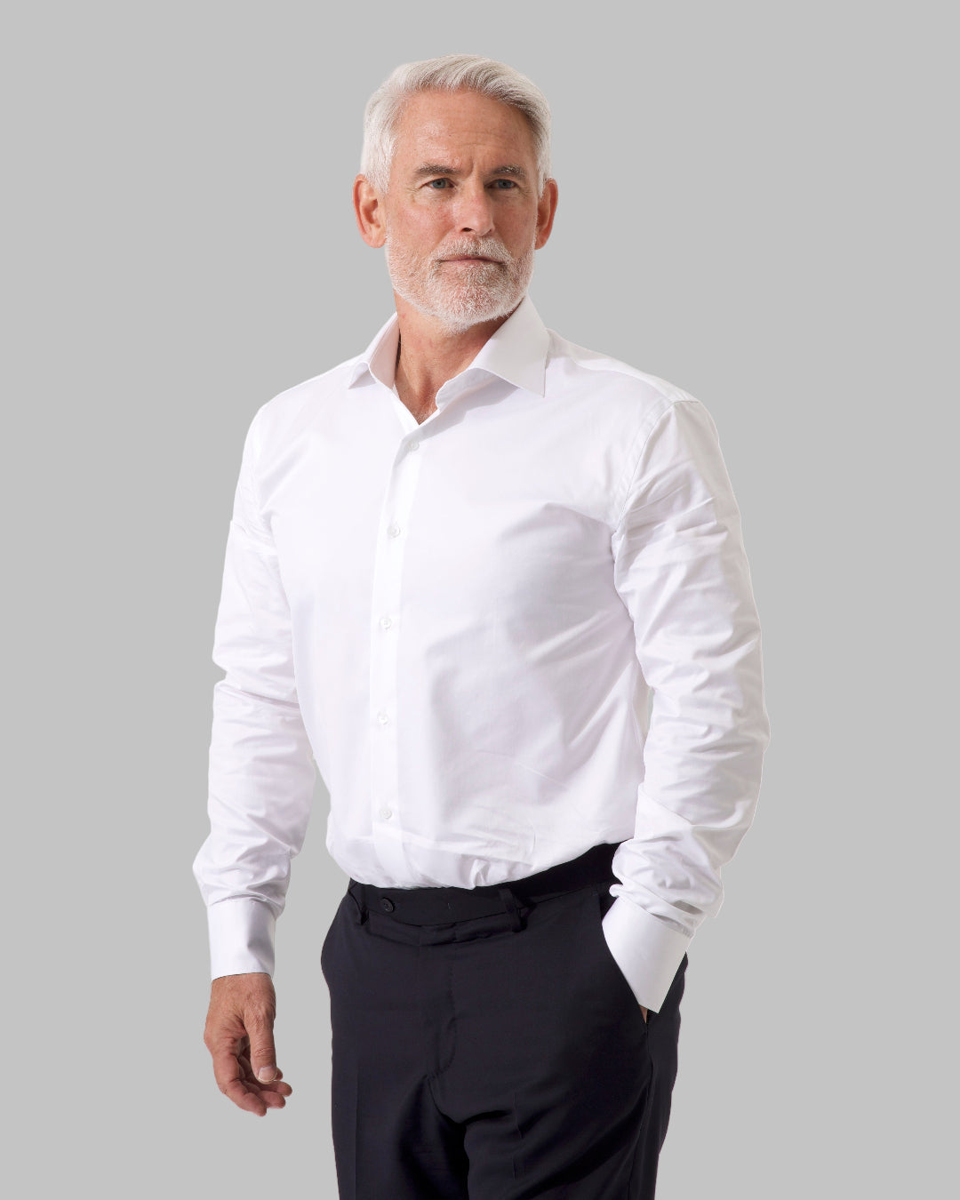 Diplomat Vit Twillskjorta - Slim fit - Hydrofobisk